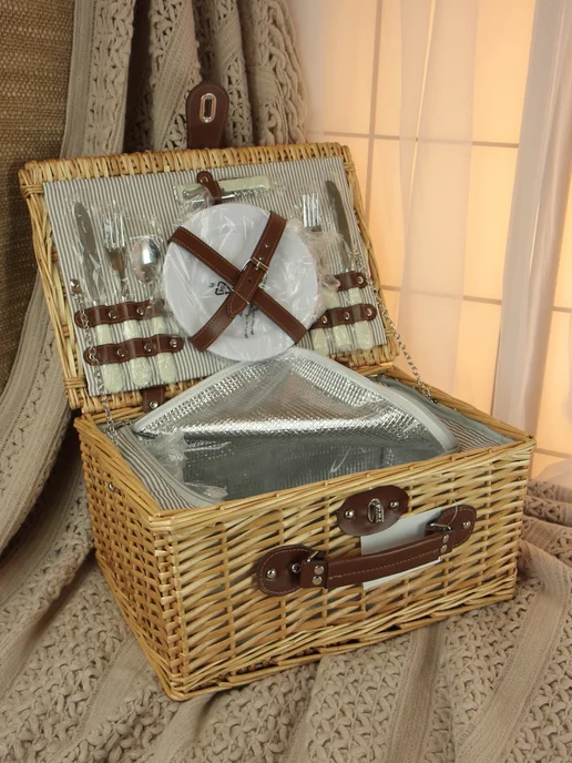 HOLYDAY BASKET Набор для пикника с термосумкой на 2 персоны, бежевый, в упаковке 1,6 кг, фото 6