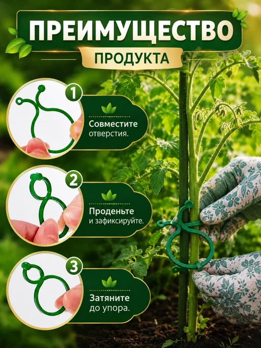 Держатель опора для растений 50 шт, 50 шт, фото 3