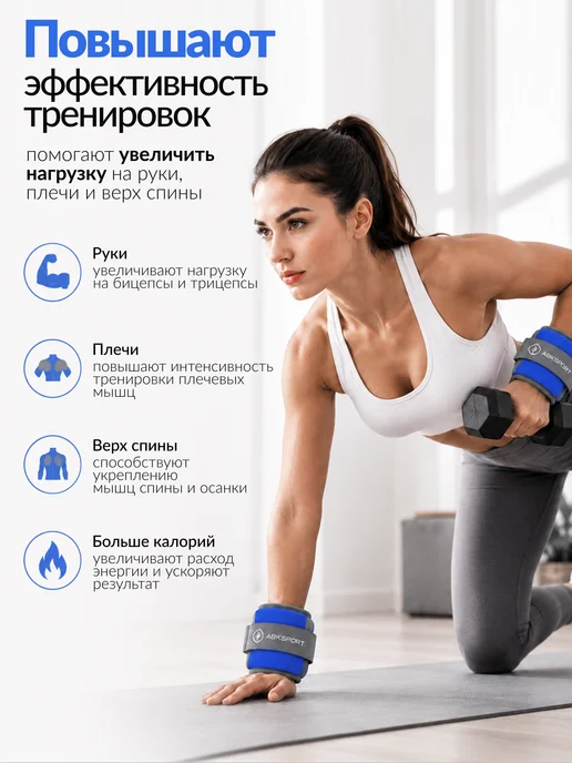 Nexus Sport Утяжелители для рук и ног 2 кг × 2 для фитнеса, 1,5 кг, фото 4