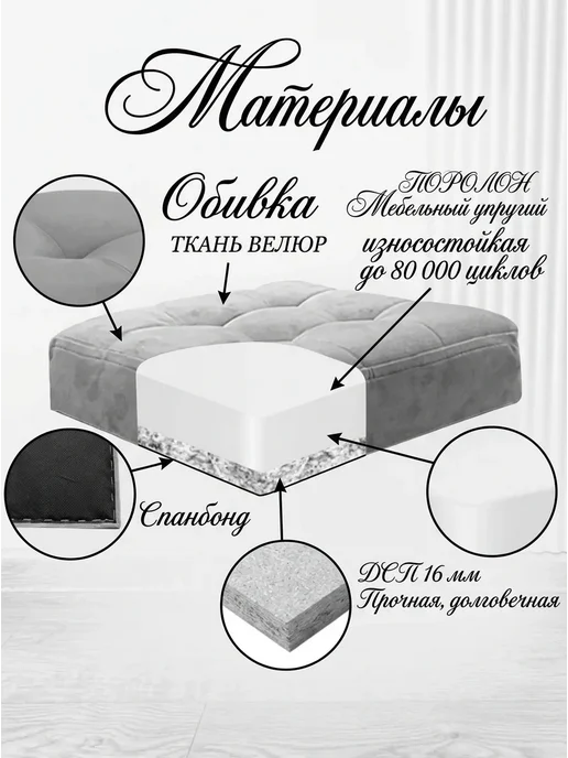 Harmony Style Мягкое сидение для табурет 33х33 см 2 шт, 33x33 см, 2 шт, фото 4