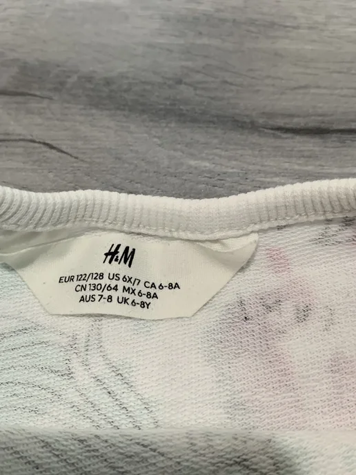 H&M Свитшот H&M Толстовка H&M размер 128 оригинал, белый, фото 4