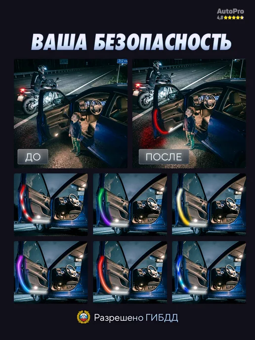 AutoPro Подсветка двери стоп сигнал, 2 шт, фото 2