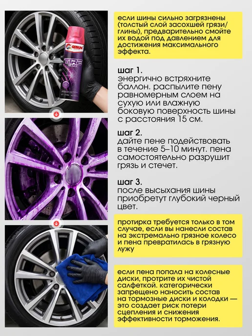 GETSUN Чернитель резины для автомобиля, черный, фото 6