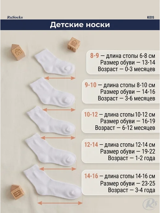 RuSocks Носки для новорожденных детские, набор 3 пары, голубой, фото 4