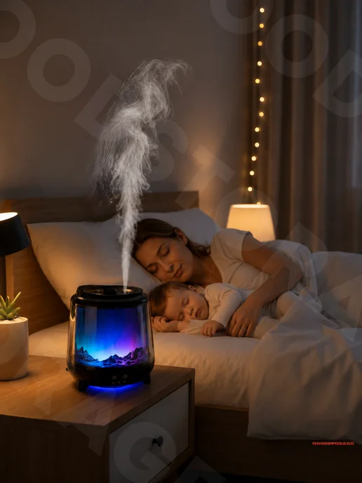 GOODSTORAGE Арома-диффузор увлажнитель с LED-подсветкой, белый, фото 5