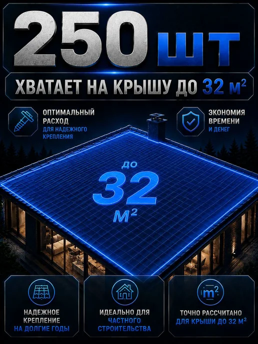 Нет бренда Саморез кровельный оцинкованный 4,8х29 с EPDM шайбой 300шт, 250 шт, 4.8x35, фото 4