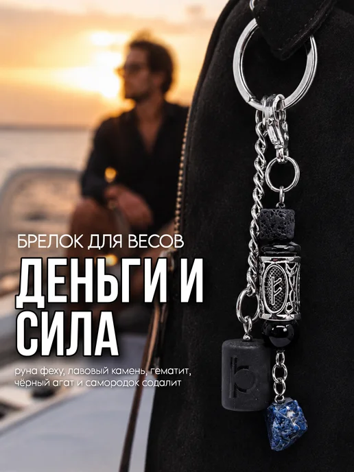 Fabio Ross Collection Брелок для Весов руна феху и содалит, синий