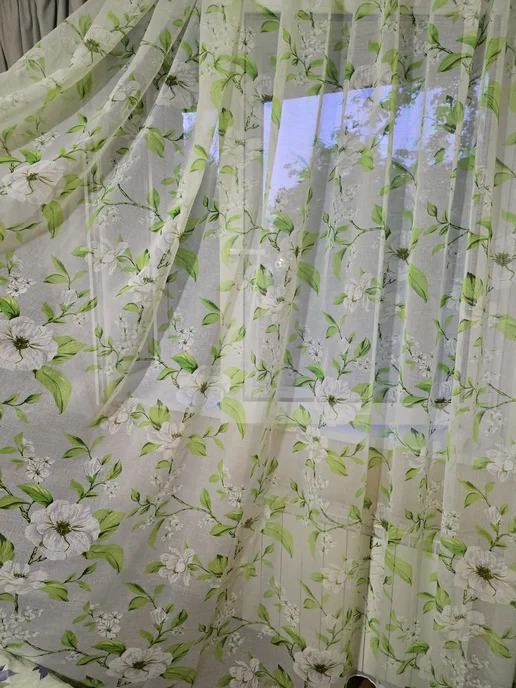 Jazel.ac Тюль лен для гостиной и спальню салатовый 200×250, 200x250