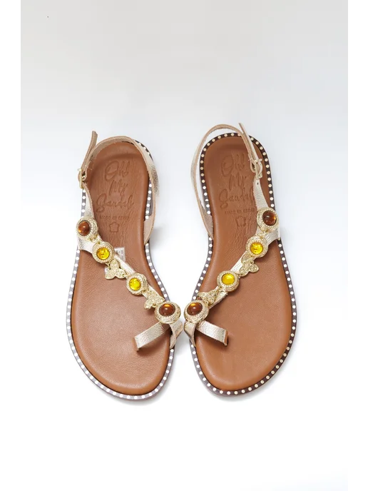 OH MY SANDALS Босоножки кожа Испания комфорт, желтый, фото 2
