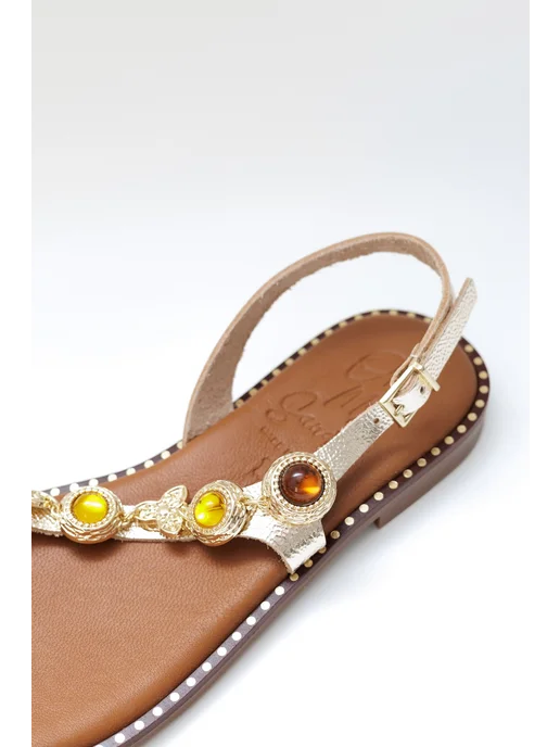 OH MY SANDALS Босоножки кожа Испания комфорт, желтый, фото 7