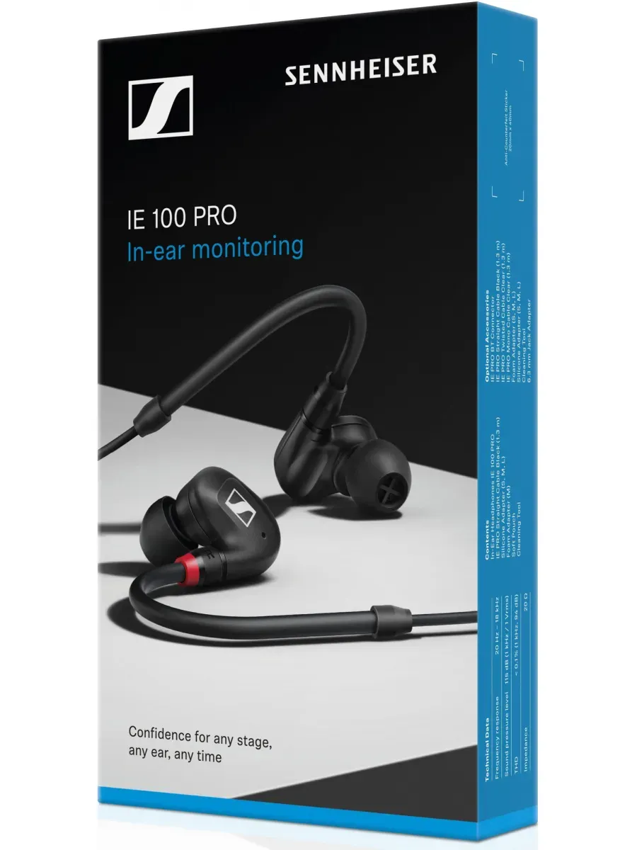 Наушники вкладыши IE 100 Pro 1.3м черный проводные (508940) Sennheiser 1029524015 купить в интернет‑магазине Wildberries