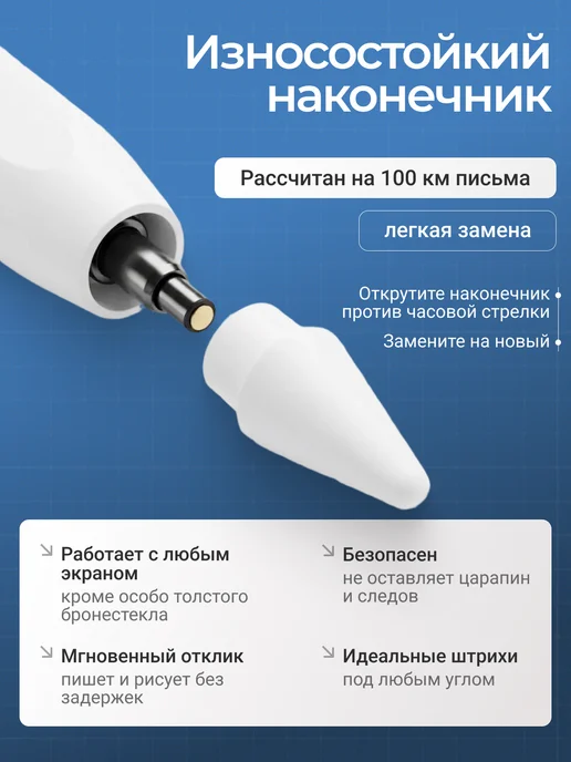 Ручка стилус для телефона и планшета универсальный тонкий, вариант, фото 5