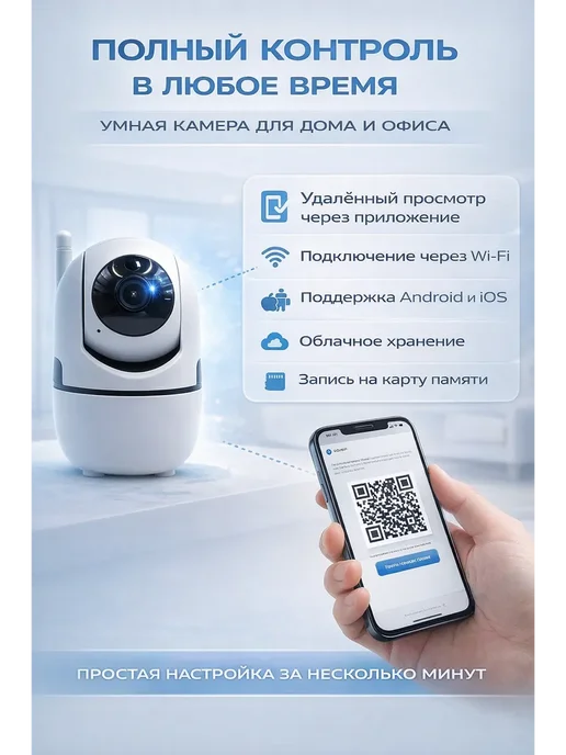 MMLIKA Камера видеоняня радионяня через телефон со звуком и записью, вариант, фото 2