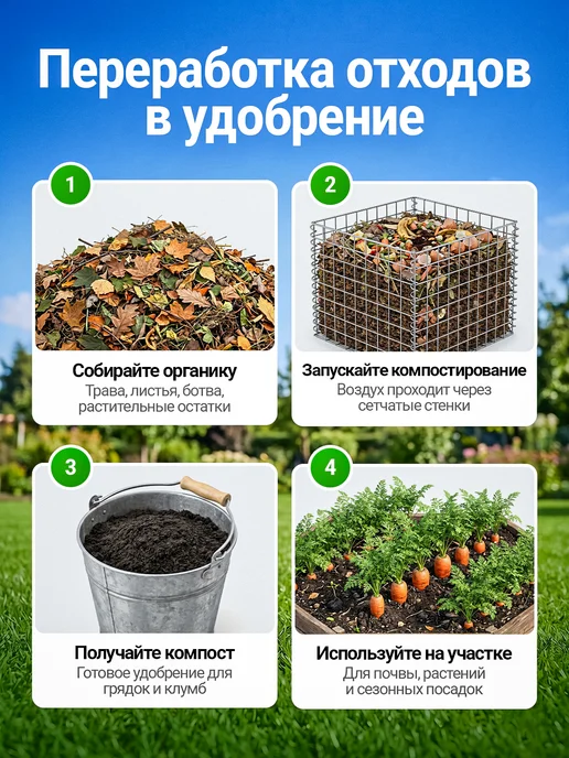 Садовый компостер из сварной сетки. Ячейка 50х100, 50x100, фото 2