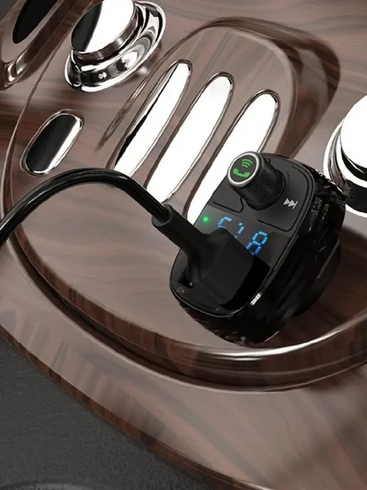 Мультимедийный Bluetooth FM трансмиттер для автомобиля, вариант, фото 5