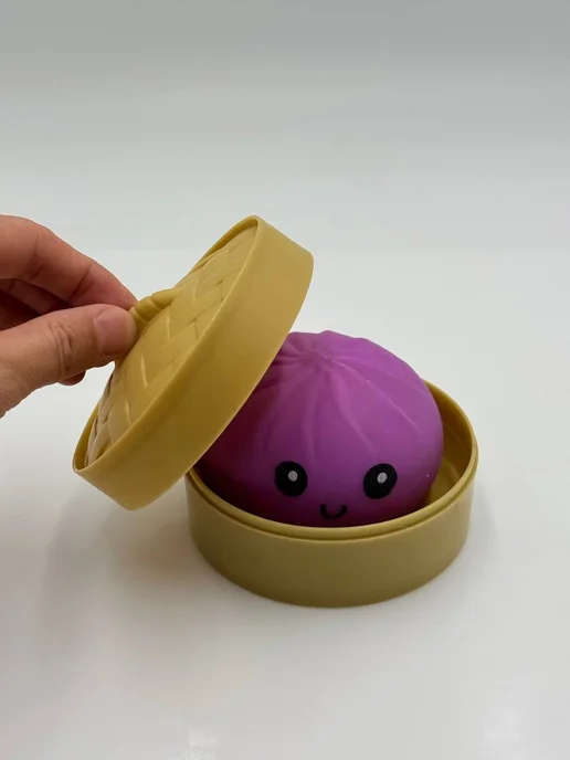 АМГТ Сквиш антистресс паровая булочка мялка игрушка, голубой, фото 8