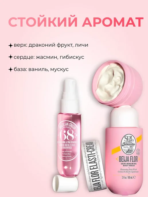 Набор для ухода для тела 3в1 гель для душа, крем, мист, вариант, фото 8