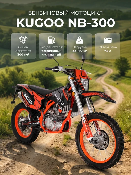 KUGOO Бензиновый мотоцикл NB-300 (водяное охлаждение), черный
