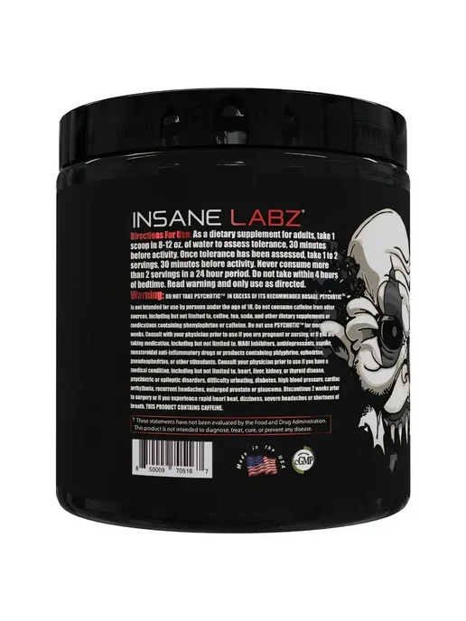 Insane Labs Предтренировочный комплекс Психотик, Psychotic Black 35 пор, черный, фото 4