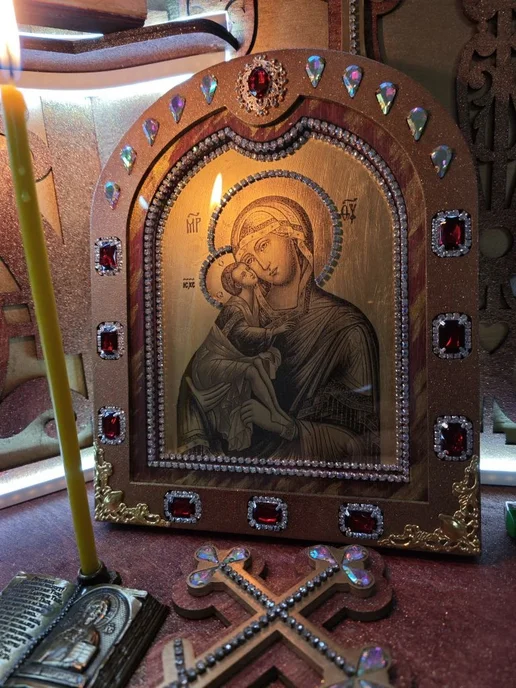 Благое Дело. Владимирская икона Божией Матери, желтый, фото 8