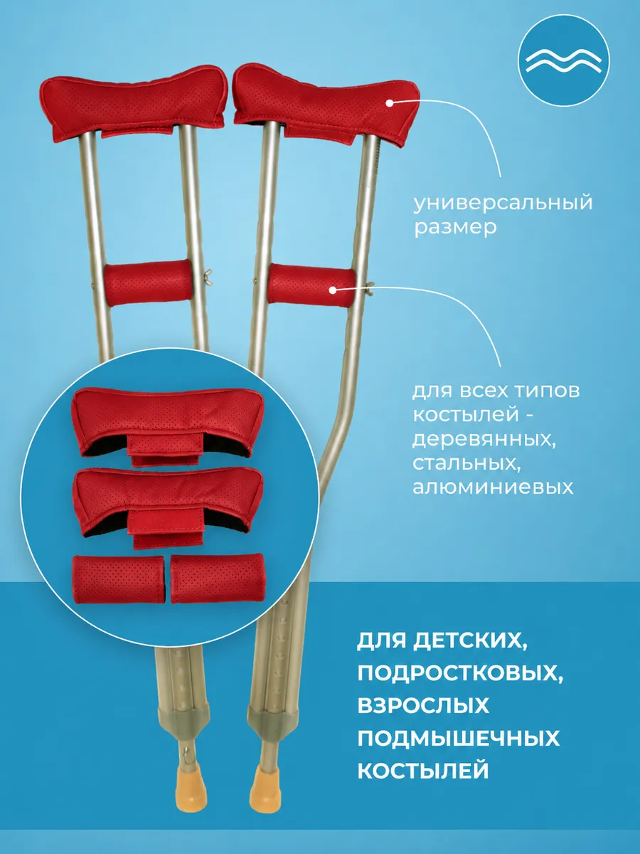 Накладки мягкие на подмышечные костыли фото 2
