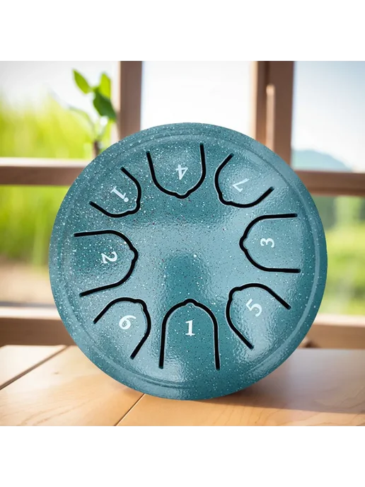 Steel Tongue Drum 4.5" 8 нот, Handpan, зеленый, для музыки, зеленый, фото 2