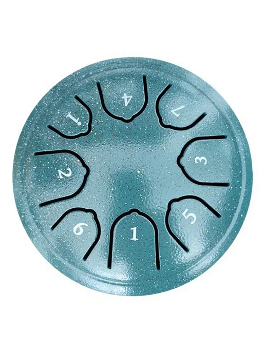 Steel Tongue Drum 4.5" 8 нот, Handpan, зеленый, для музыки, зеленый, фото 3