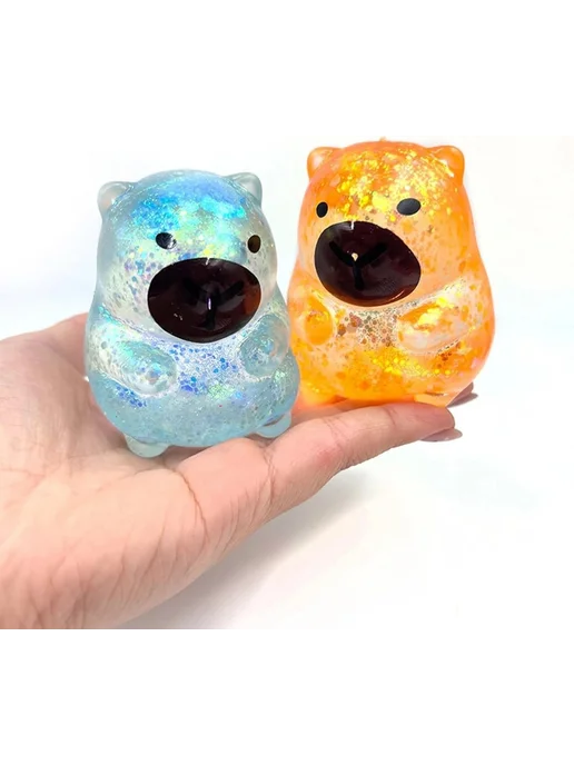 Антистресс Капибара, сквиши, мягкая игрушка, синий, фото 3