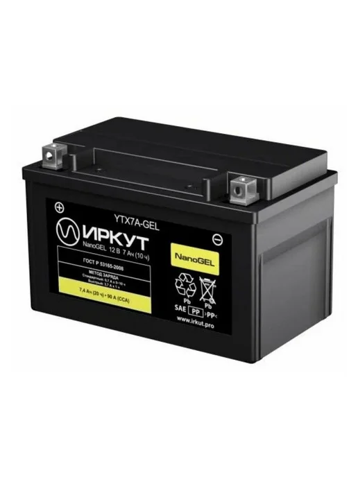RDrive Аккумулятор мото ИРКУТ YTX7A-Gel GEL 7,4 А ч R, ИРКУТ GEL 7 4