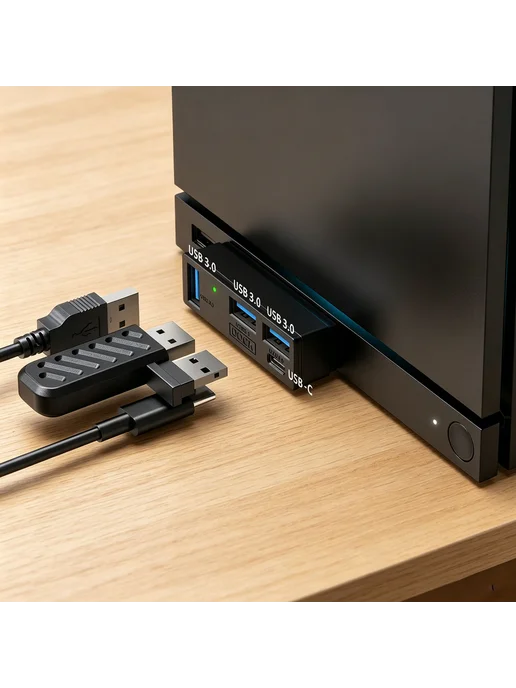 4в1 USB хаб для Steam, PS5, ПК, моб, быстрая передача, вариант, фото 4