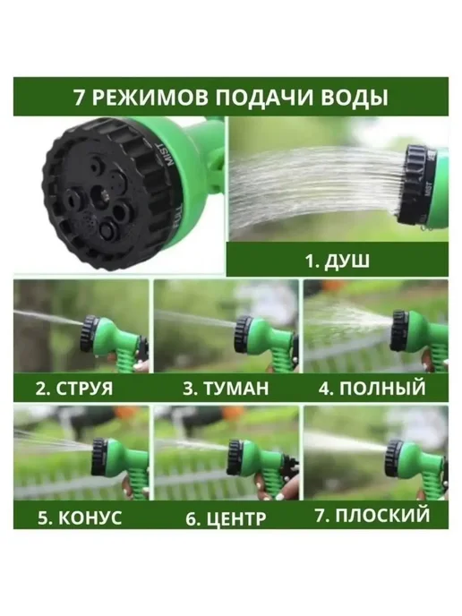шланг поливочный садовый растягивающий, синий, фото 4