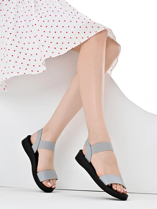 Only Shoes Сандалии женские легкие на каждый день летние, серый, фото 6