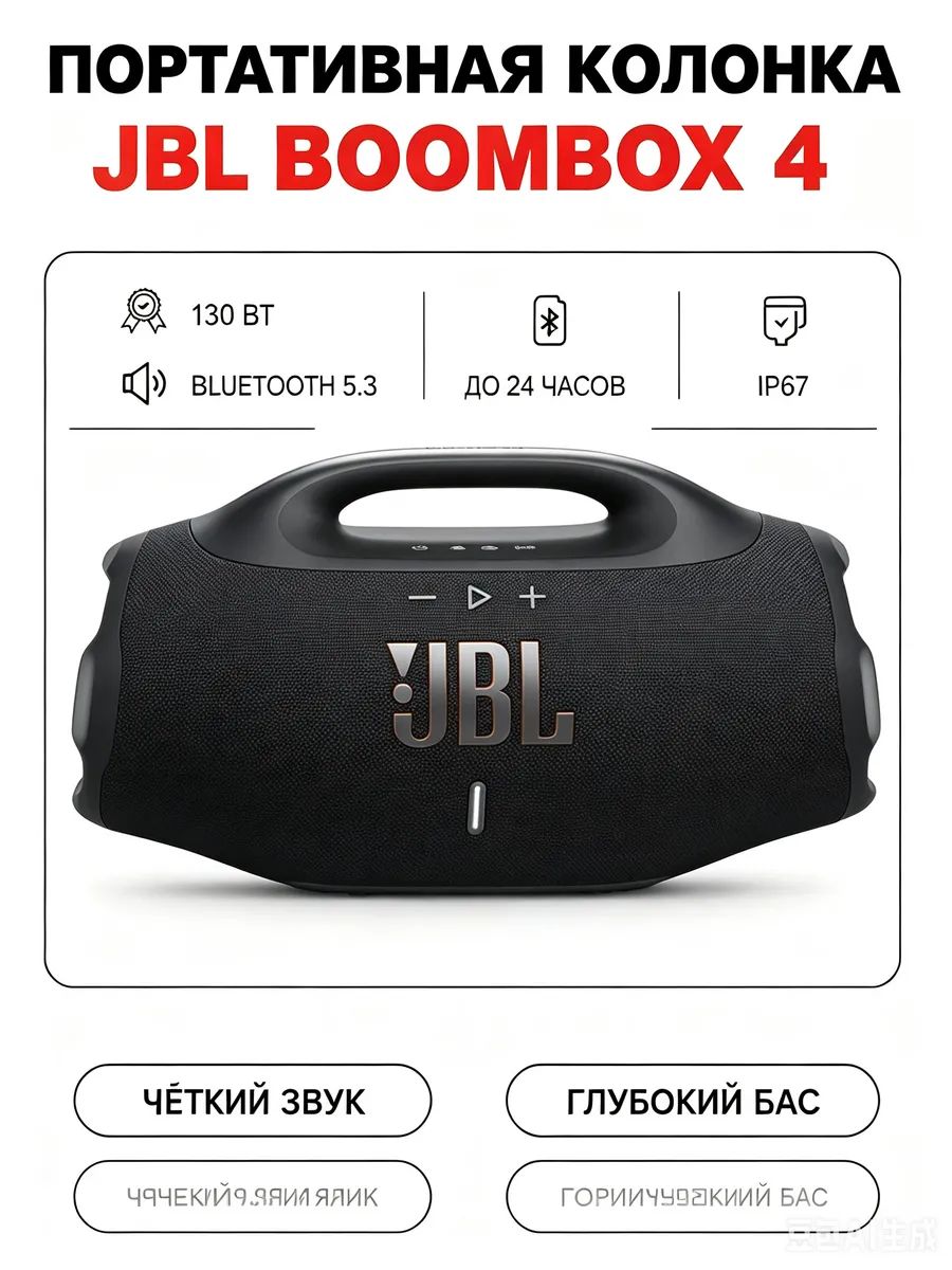 JBL Портативная колонка BOOMBOX 4 - черный