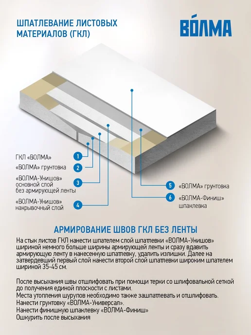 Гипсовая шпаклевка для стен ВОЛМА Финиш 5 кг для внутренних, 5 кг, фото 4