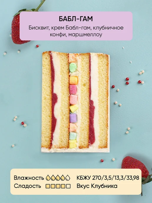 Торт розовый с мишкой и свечкой и капкейком 2,2кг Баблгам, 2,2 кг, фото 2