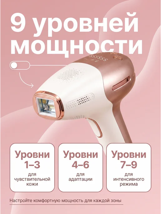 Лазерный фотоэпилятор профессиональный для удаления волос, розовый, фото 5
