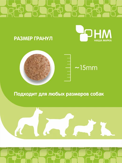 Сухой корм НАША МАРКА Перепелами для собак, кролик, 18 кг, фото 5