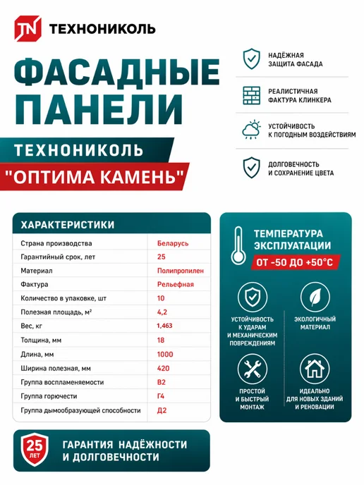 ТехноНИКОЛЬ Фасадные панели для отделки Оптима Камень серый 1 уп, серый, фото 5