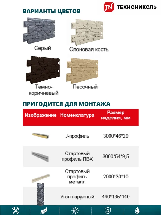 ТехноНИКОЛЬ Фасадные панели для отделки Оптима Камень серый 1 уп, серый, фото 8