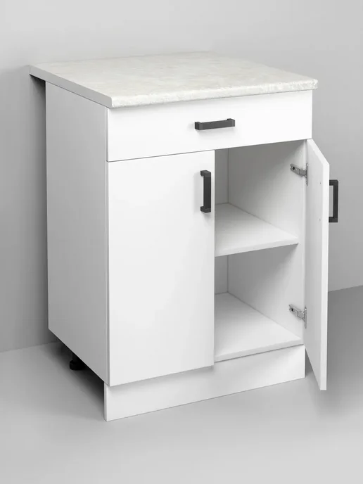 MebelER Кухонный гарнитур 80 см без столешницы, белый