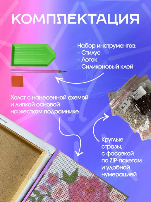 almazovski Алмазная мозаика огненный поцелуй на подрамнике, вариант, фото 2