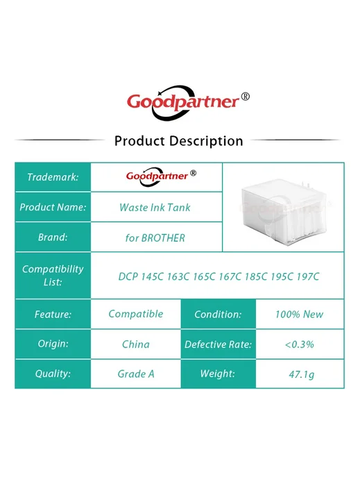 Goodpartner Трубка-абсорбер чернил LS6842001 для BROTHER, черный, фото 6