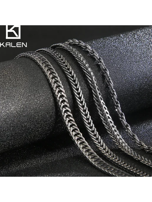 KALEN Матовая цепочка из нержавеющей стали 500-4.5mm, серый, фото 2