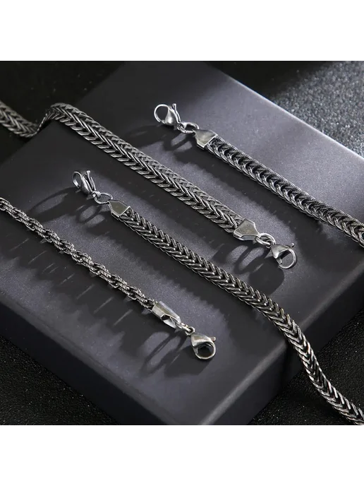 KALEN Матовая цепочка из нержавеющей стали 500-4.5mm, серый, фото 5