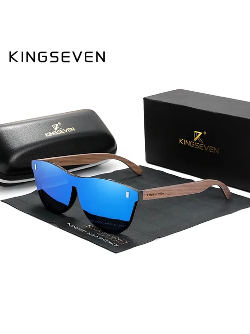 KingSeven Винтажные деревянные солнцезащитные очки UV400 Bl, вариант