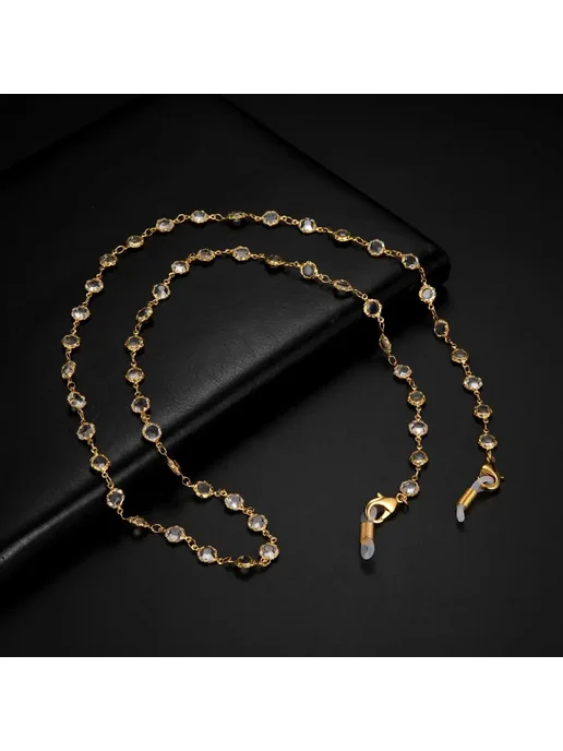 Нет бренда Хрустальная цепочка для очков, Style E - Gold, золотой