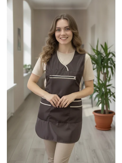 FK PAUL GRUPP Фартук рабочий для сферы услуг, бежевый, фото 3