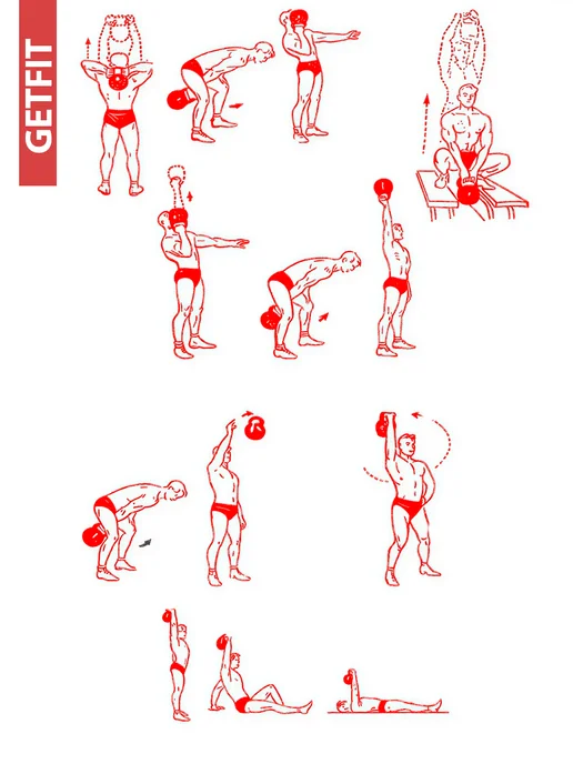 Getfit Гиря чугунная 8 кг, 4 кг, фото 5