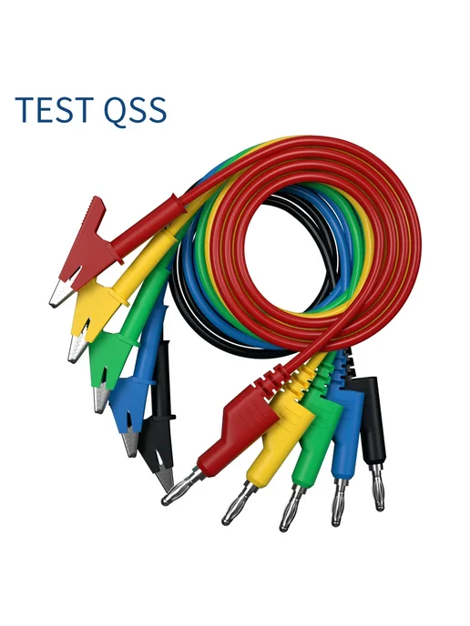 TEST QSS Банановые штекеры к зажимам "крокодил", 5 шт, 4 м, 5 шт, 4 м