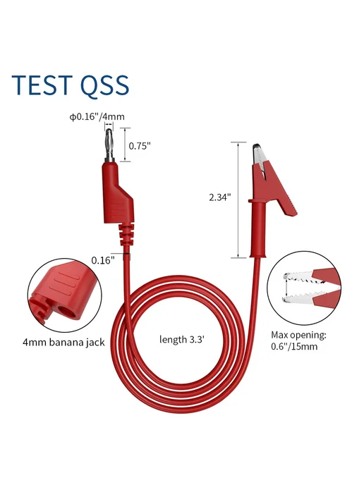 TEST QSS Банановые штекеры к зажимам "крокодил", 5 шт, 4 м, 5 шт, 4 м, фото 2